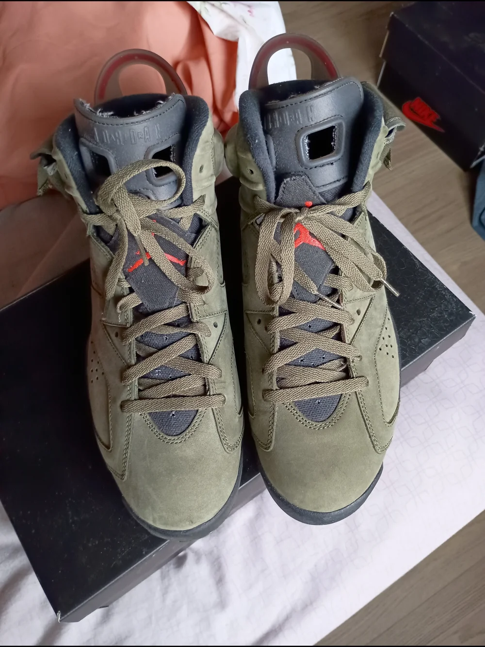 Size 12 Travis Scott Jordan 6 Olive